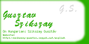 gusztav szikszay business card