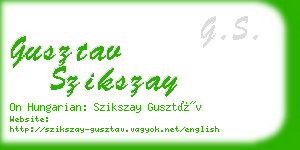 gusztav szikszay business card